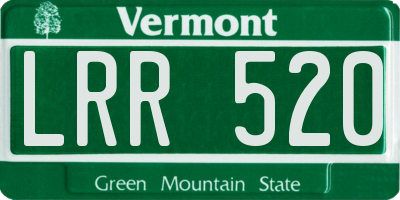 VT license plate LRR520