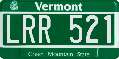 VT license plate LRR521