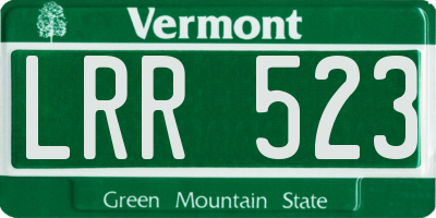 VT license plate LRR523