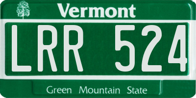 VT license plate LRR524