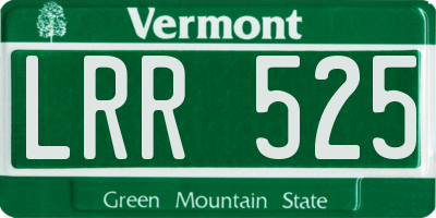 VT license plate LRR525