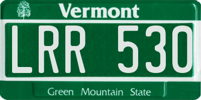 VT license plate LRR530