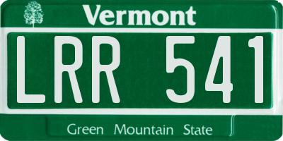 VT license plate LRR541