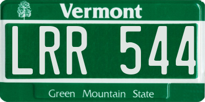 VT license plate LRR544