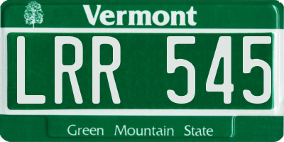 VT license plate LRR545