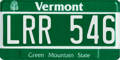 VT license plate LRR546