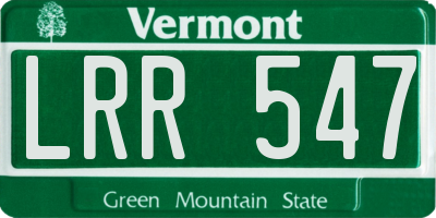VT license plate LRR547