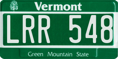 VT license plate LRR548