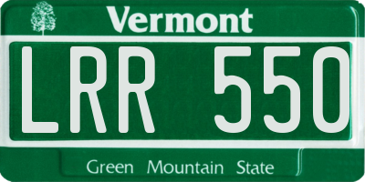 VT license plate LRR550