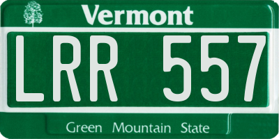 VT license plate LRR557