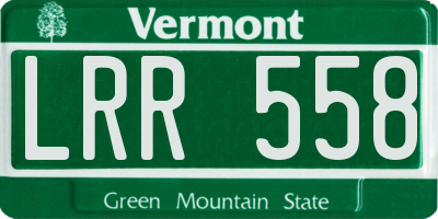 VT license plate LRR558