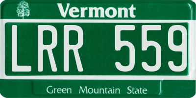 VT license plate LRR559