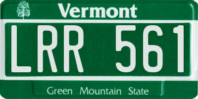 VT license plate LRR561