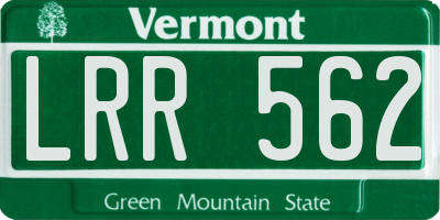 VT license plate LRR562