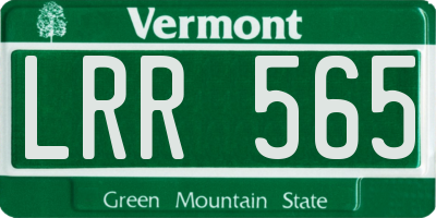 VT license plate LRR565
