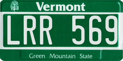 VT license plate LRR569
