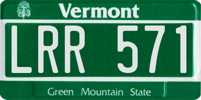 VT license plate LRR571