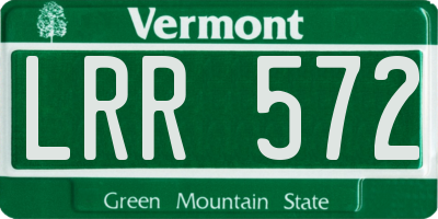VT license plate LRR572