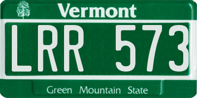 VT license plate LRR573