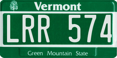 VT license plate LRR574