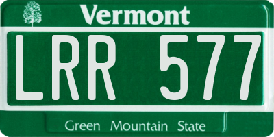 VT license plate LRR577