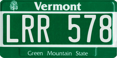 VT license plate LRR578