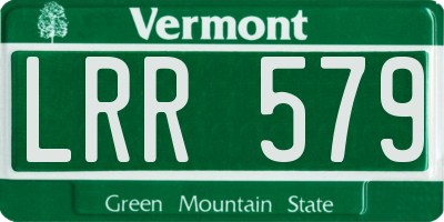 VT license plate LRR579