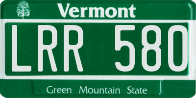 VT license plate LRR580