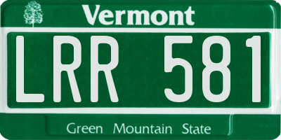 VT license plate LRR581