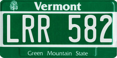 VT license plate LRR582