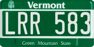 VT license plate LRR583