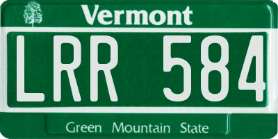 VT license plate LRR584