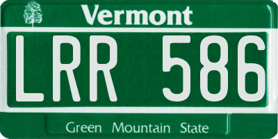 VT license plate LRR586