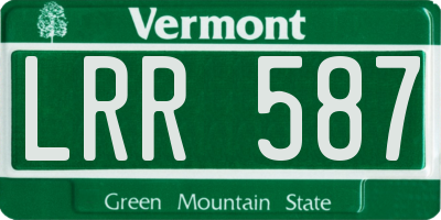 VT license plate LRR587