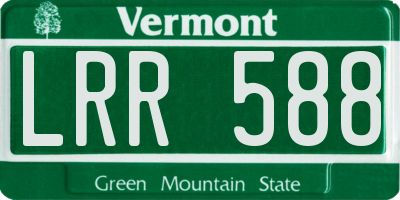 VT license plate LRR588
