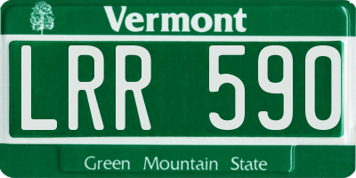 VT license plate LRR590