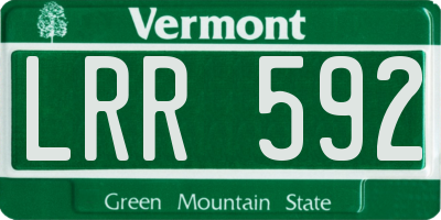 VT license plate LRR592