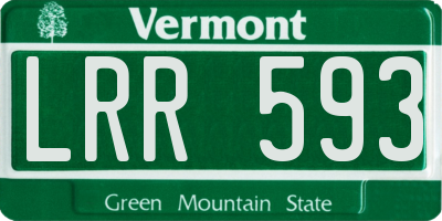 VT license plate LRR593
