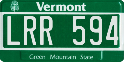 VT license plate LRR594