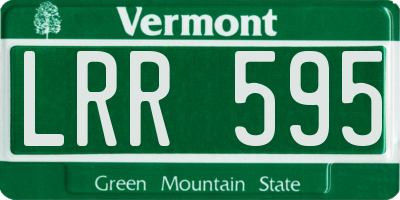VT license plate LRR595