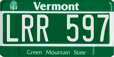 VT license plate LRR597