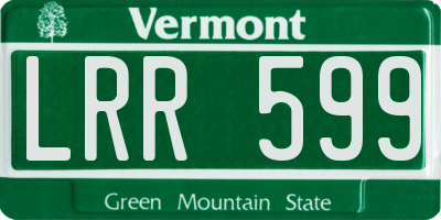 VT license plate LRR599