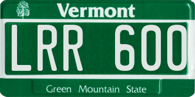 VT license plate LRR600