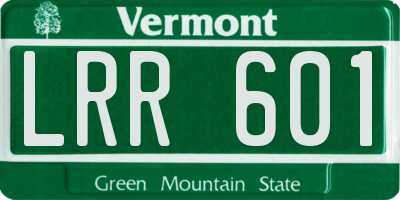 VT license plate LRR601