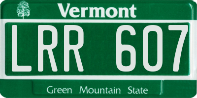 VT license plate LRR607