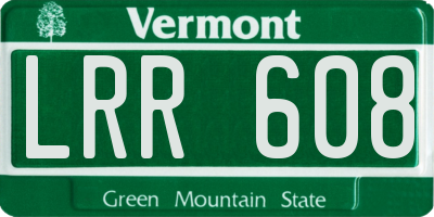 VT license plate LRR608