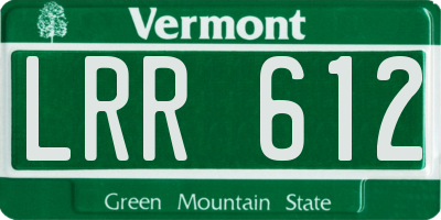 VT license plate LRR612