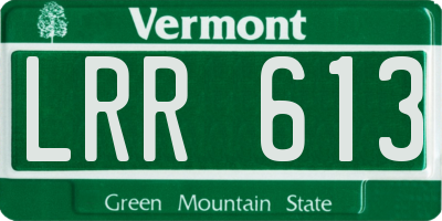 VT license plate LRR613