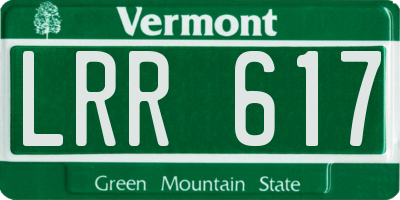 VT license plate LRR617