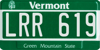 VT license plate LRR619